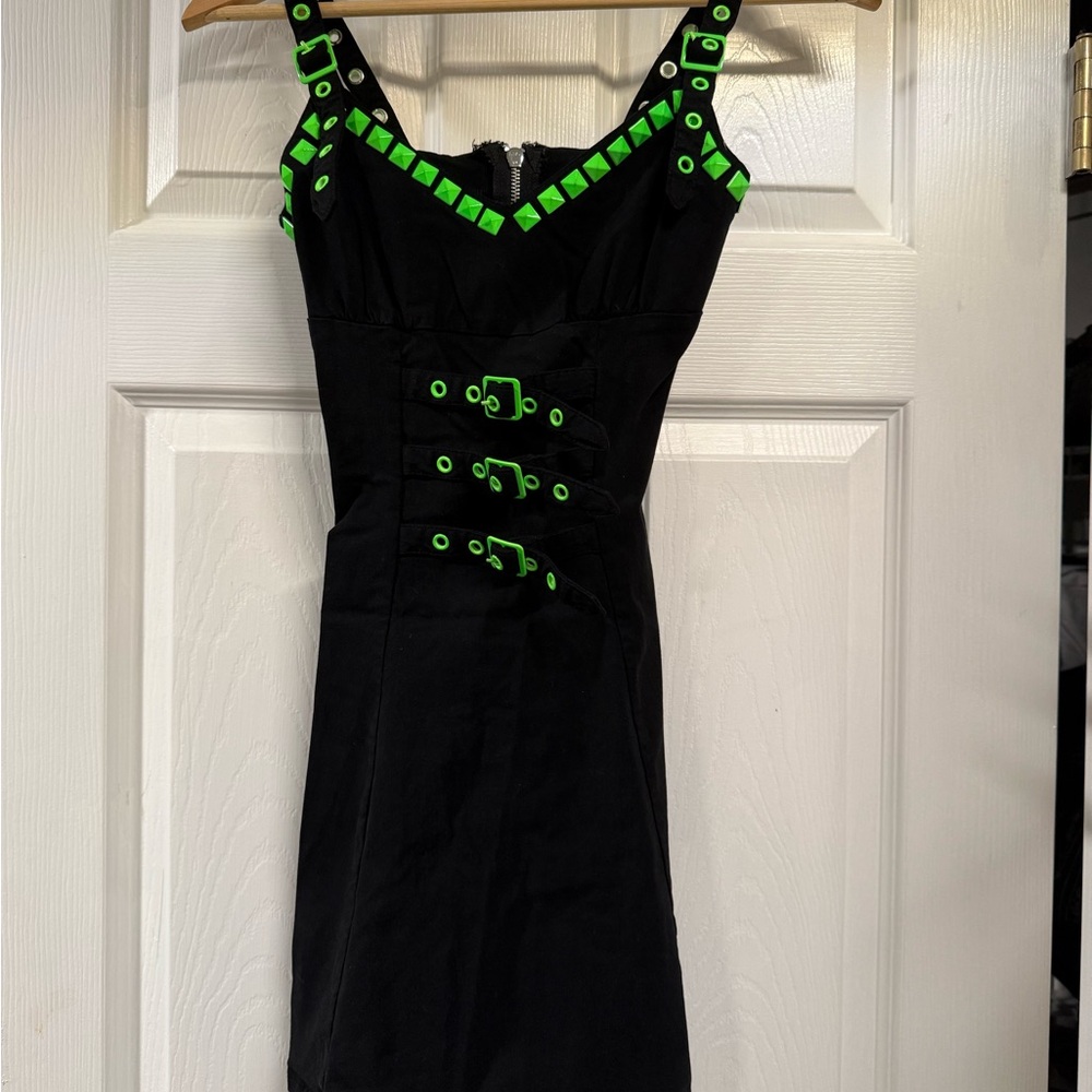 Black and Green Detail Dress